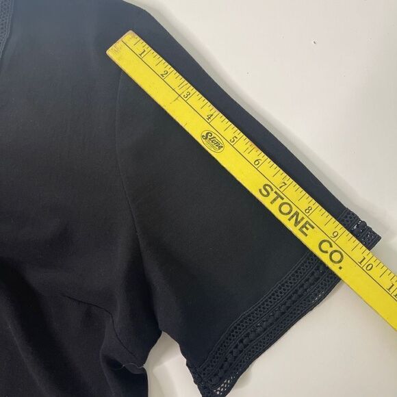 Pink‎ Owl Apparel Black Lace Peplum Blouse, Size Large - Picture 9 of 12